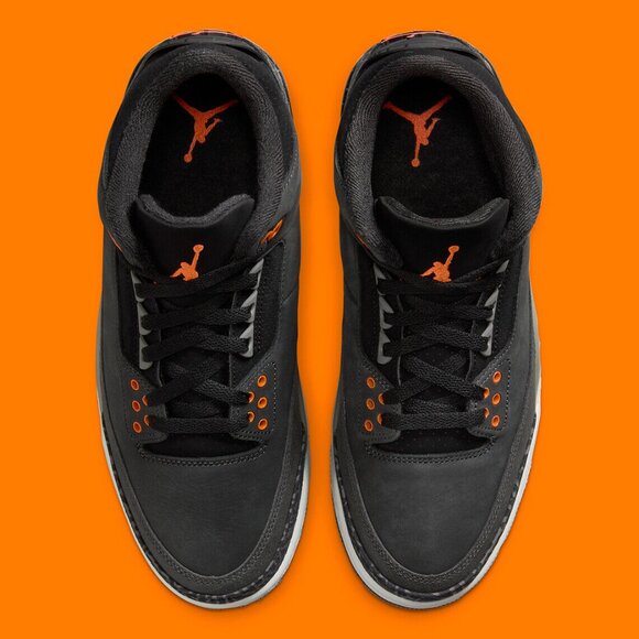 Nike Air Jordan 3 Retro Fear Pack MensBlack Orange Sneakers New ??